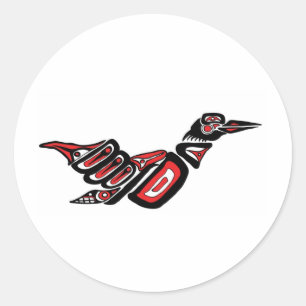 Pegatina Redonda Haida Loon