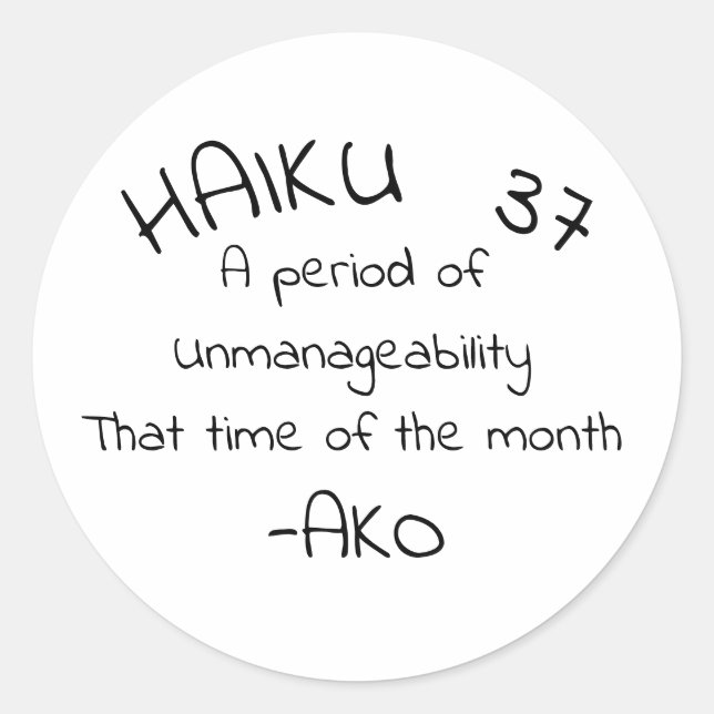 PEGATINA REDONDA HAIKU 37 (Anverso)