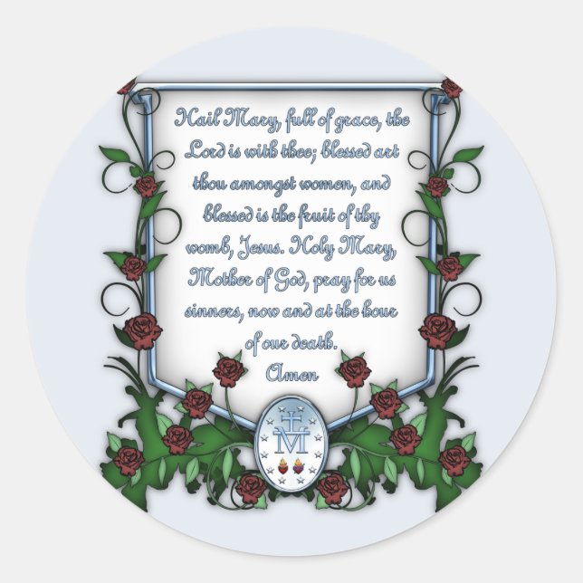 Pegatina Redonda Hail Mary (Anverso)