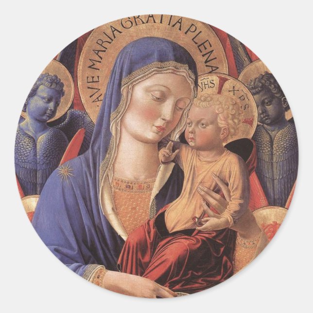 PEGATINA REDONDA HAIL MARY LLENO DE GRACIA (Anverso)