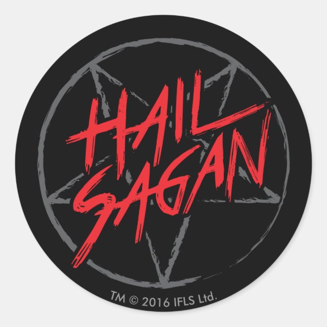 Pegatina Redonda Hail Sagan (Anverso)