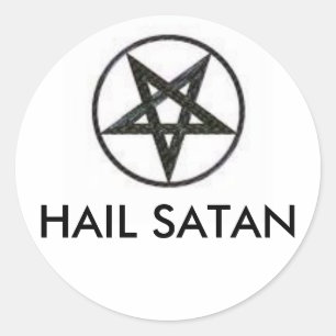 PEGATINA REDONDA HAIL SATAN