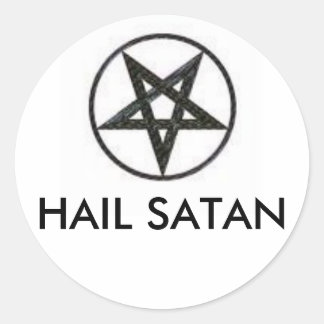 PEGATINA REDONDA HAIL SATAN