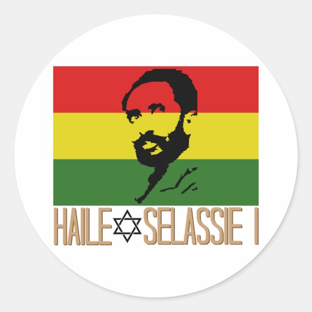 Pegatina Redonda Haile Selassie I (Anverso)