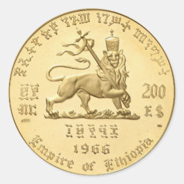 Pegatina Redonda Haile Selassie imperio of Ethiopia Rasta bordadora