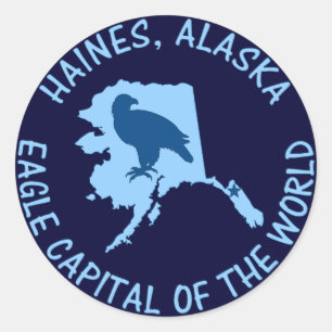 Pegatina Redonda Haines, Alaska Eagle Capital del Mundo