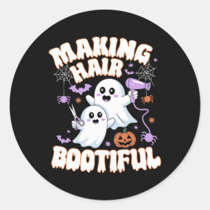 Pegatina Redonda Hair Bootiful Halloween Fantasía Fantasma Hair