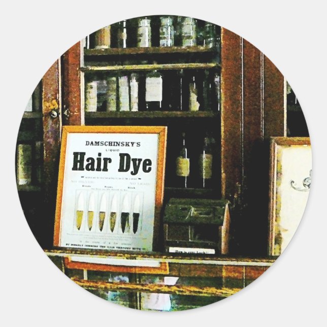 Pegatina Redonda Hair Dye (Anverso)