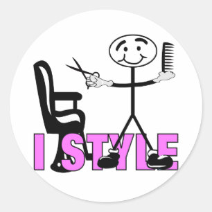Pegatina Redonda Hair Stylist