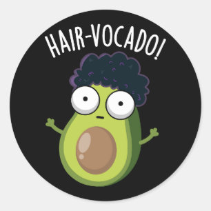 Pegatina Redonda Hair-vocado Chistes Divertidos de Aguacate con Fon