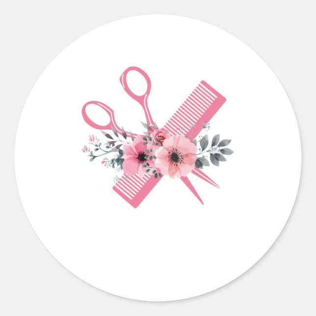 Pegatina Redonda Hairdresser Hair Stylist (Anverso)