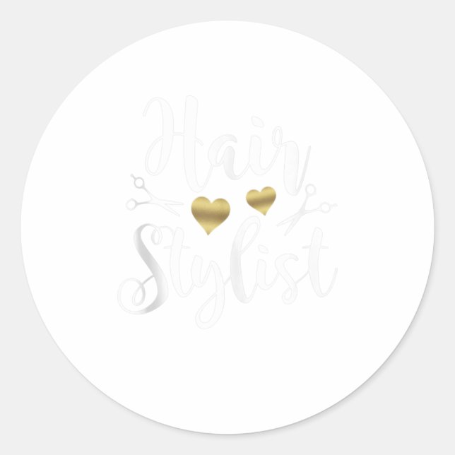 Pegatina Redonda Hairstylist shea cosmetología linda esteticista ha (Anverso)