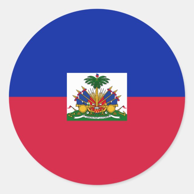 Pegatina Redonda Haiti flag  (Anverso)