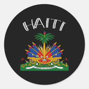 Pegatina Redonda Haití: Pequeña Haití negra
