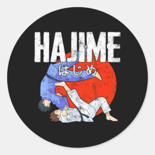 Pegatina Redonda Hajime Judo Divertido Deportes Artes Marciales Jap