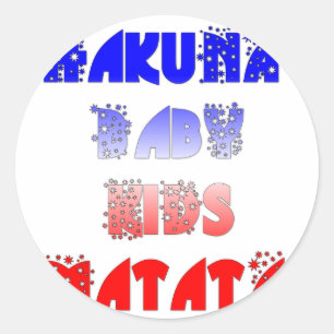 Pegatina Redonda Hakuna Matata Baby & Kids: Diseño de Colores Franc