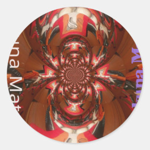 Pegatina Redonda Hakuna Matata Halloween Mask Kaleidoscope Resumen