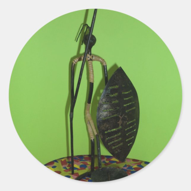 Pegatina Redonda Hakuna Matata Kenya Maasai.JPG (Anverso)