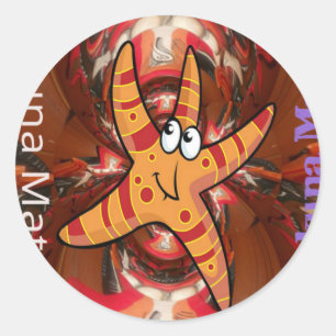 Pegatina Redonda Hakuna Matata Starfish Design