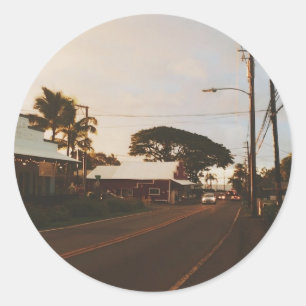 Pegatina Redonda Haleiwa Surfer Town