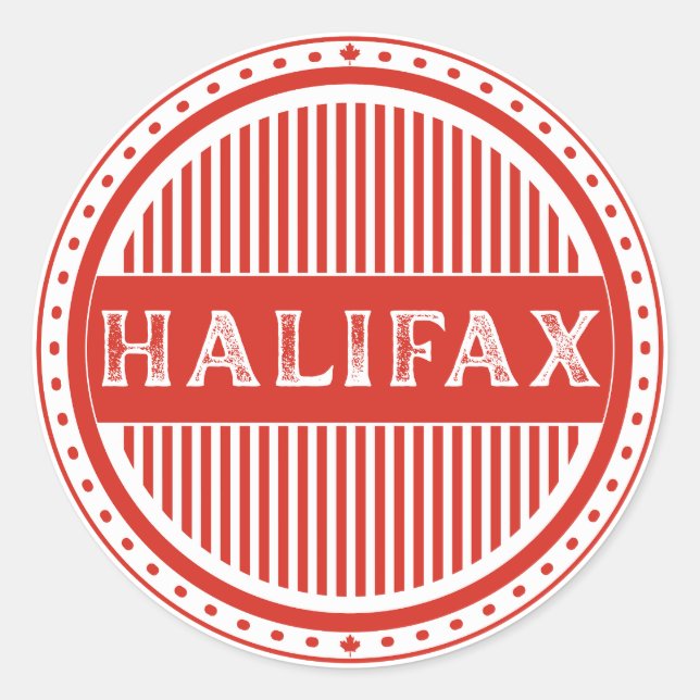 Pegatina Redonda Halifax City Pride Emblem – Canadian Identity (Anverso)