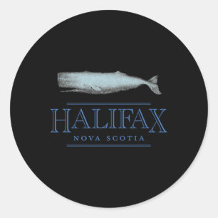 Pegatina Redonda Halifax Nueva Escocia Canadá Diseño de ballena vin