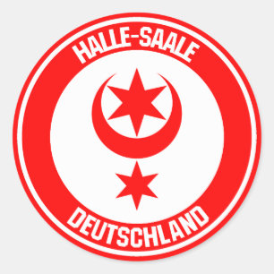 Pegatina Redonda Halle (Saale) Round Emblem