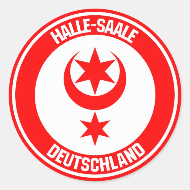 Pegatina Redonda Halle (Saale) Round Emblem (Anverso)