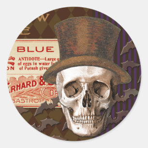 Pegatina Redonda Hallow Eve Halloween Skull