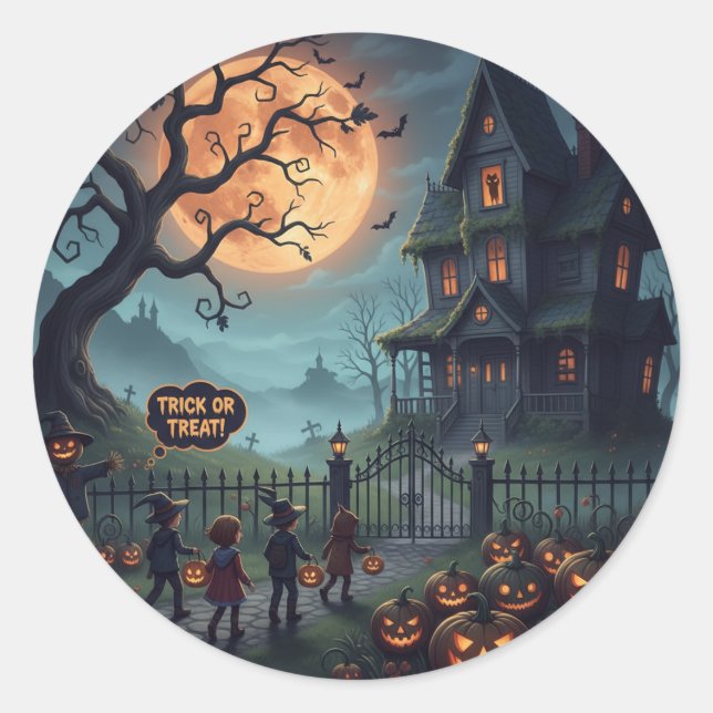 Pegatina Redonda Halloween (Anverso)