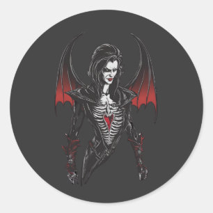 Pegatina Redonda Halloween 6 vampiro, monstruo aterrador, horror,