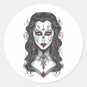 Pegatina Redonda Halloween 8 vampiro, monstruo aterrador, horror,
