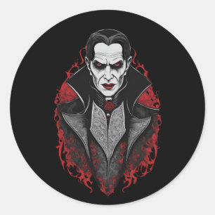 Pegatina Redonda Halloween 9 vampiro, b, monstruo aterrador, horror