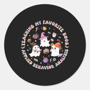 Pegatina Redonda Halloween Aba Bcba Rbt Behavist Analista Ghost Neu