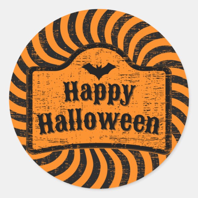 Pegatina Redonda Halloween angustiado (Anverso)
