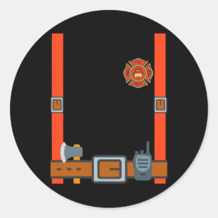 Pegatina Redonda Halloween - Atmósfera divertida para bomberos