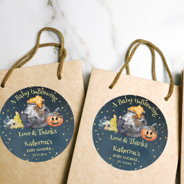 Pegatina Redonda Halloween baby ducha baby baby baby baby está haci