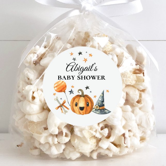 Pegatina Redonda Halloween Baby Shower Little Boo se debe al Pegati (Subido por el creador)
