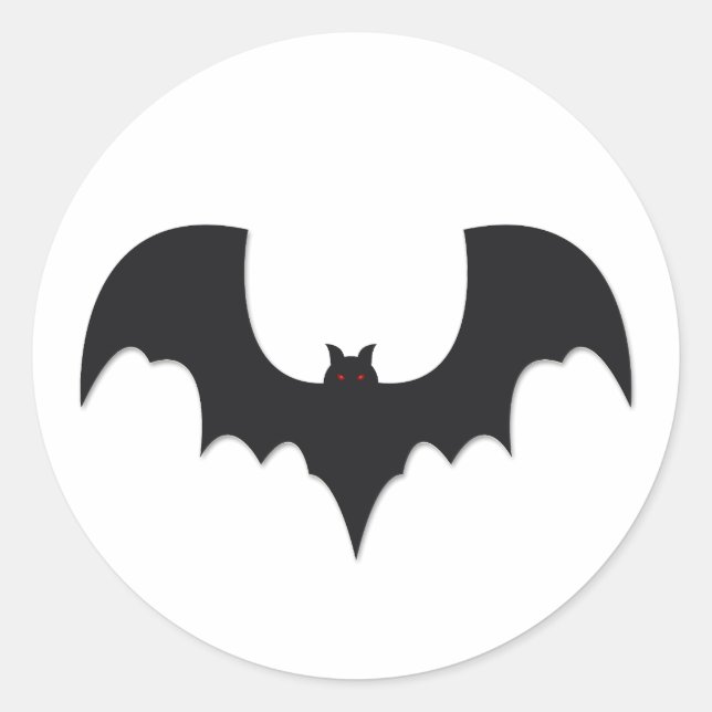 Pegatina Redonda Halloween bat (Anverso)
