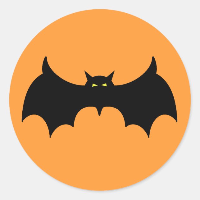 Pegatina Redonda Halloween Bat (Anverso)