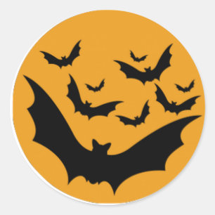 Pegatina Redonda Halloween Bats