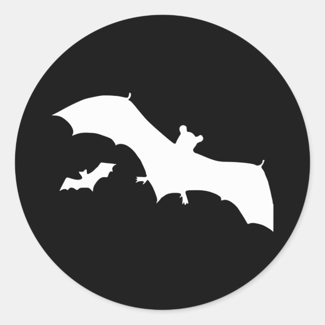 Pegatina Redonda Halloween Bats (Anverso)