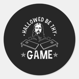 Pegatina Redonda Halloween Be Thame Game Christian Cornhole Jesus