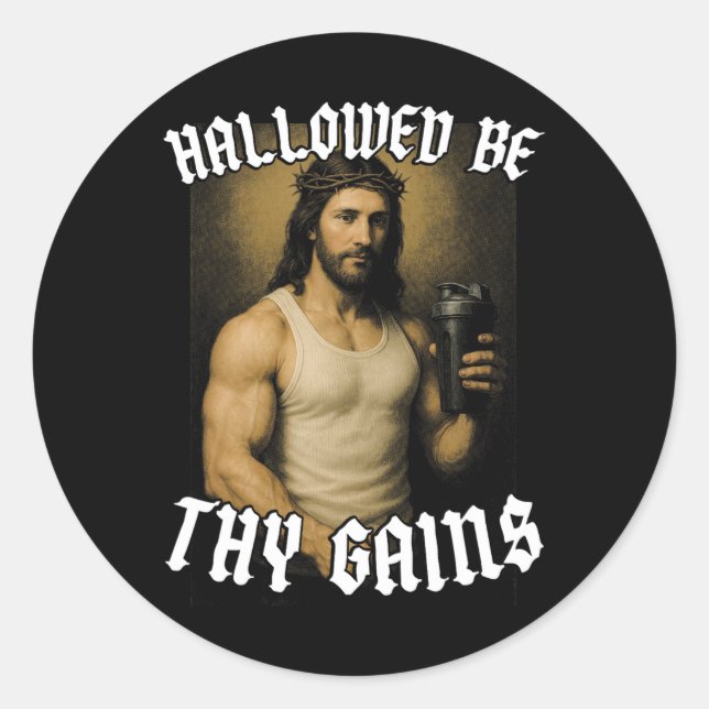 Pegatina Redonda Halloween Be Thy Gains (Anverso)