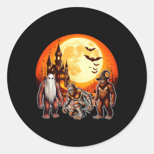 Pegatina Redonda Halloween Bigfoots Horror Boo Fantasma Bruja Mu