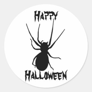 Pegatina Redonda Halloween Black Creepy Spider Pegatinas