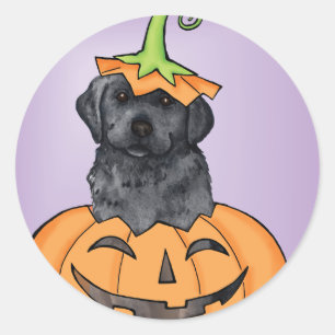 Pegatina Redonda Halloween Black Lab