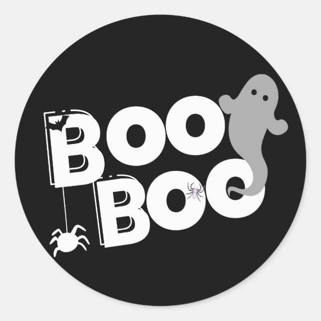 Pegatina Redonda Halloween Boo Boo (Anverso)