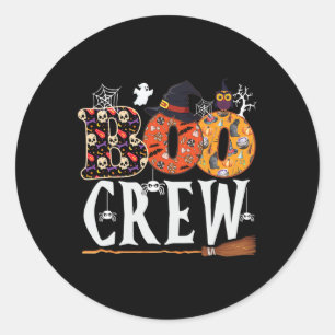 Pegatina Redonda Halloween Boo Crew Funny Hombres Mujeres Niños