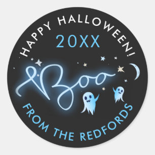 Pegatina Redonda Halloween Boo Ghosts Fiesta de la noche